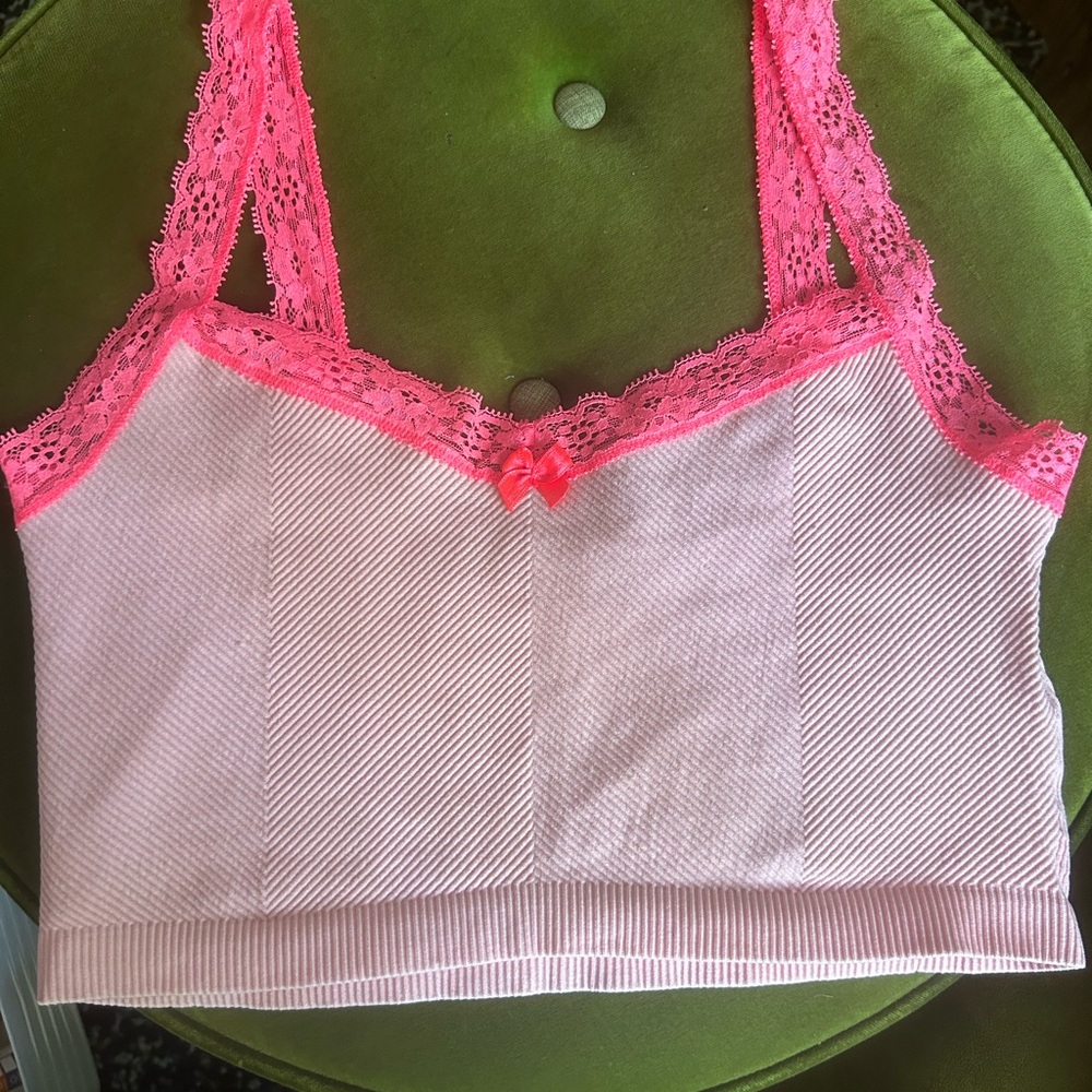Pink crop top tank NWOT